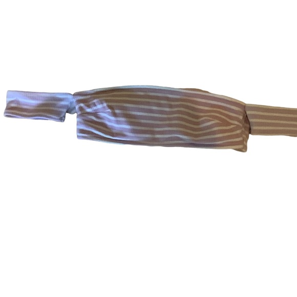 Aerie Top Lavender And White Ribbed  Micro Tube Top Off The Shoulder Size SP - Picture 2 of 10